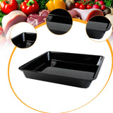 Maxbell Serving Tray Reusable Black Large Unbreakable Plate for Veggies Sushi Snacks 42x31x6cm