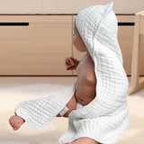 Maxbell Hooded Baby Bath Towel Soft Newborn Essential Towel for Kids Newborn Neutral White