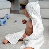 Maxbell Hooded Baby Bath Towel Soft Newborn Essential Towel for Kids Newborn Neutral White