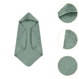 Maxbell Hooded Baby Bath Towel Soft Newborn Essential Towel for Kids Newborn Neutral Green