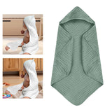 Maxbell Hooded Baby Bath Towel Soft Newborn Essential Towel for Kids Newborn Neutral Green