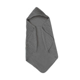 Maxbell Hooded Baby Bath Towel Soft Newborn Essential Towel for Kids Newborn Neutral DarkGray