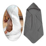 Maxbell Hooded Baby Bath Towel Soft Newborn Essential Towel for Kids Newborn Neutral DarkGray