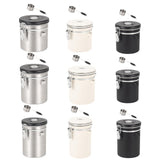 Maxbell Coffee Canister Airtight with Measuring Spoon Coffee Lovers Gifts Sealed Jug silver 1.2L