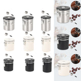 Maxbell Coffee Canister Airtight with Measuring Spoon Coffee Lovers Gifts Sealed Jug silver 1.2L