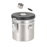 Maxbell Coffee Canister Airtight with Measuring Spoon Coffee Lovers Gifts Sealed Jug silver 1.2L