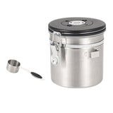 Maxbell Coffee Canister Airtight with Measuring Spoon Coffee Lovers Gifts Sealed Jug silver 1.2L