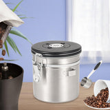 Maxbell Coffee Canister Airtight with Measuring Spoon Coffee Lovers Gifts Sealed Jug silver 1.2L