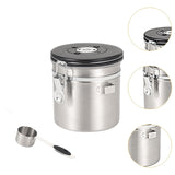Maxbell Coffee Canister Airtight with Measuring Spoon Coffee Lovers Gifts Sealed Jug silver 1.2L