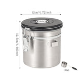 Maxbell Coffee Canister Airtight with Measuring Spoon Coffee Lovers Gifts Sealed Jug silver 1.2L