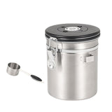 Maxbell Coffee Canister Airtight with Measuring Spoon Coffee Lovers Gifts Sealed Jug silver 1.5L
