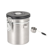 Maxbell Coffee Canister Airtight with Measuring Spoon Coffee Lovers Gifts Sealed Jug silver 1.5L