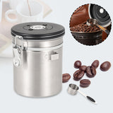 Maxbell Coffee Canister Airtight with Measuring Spoon Coffee Lovers Gifts Sealed Jug silver 1.5L