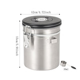 Maxbell Coffee Canister Airtight with Measuring Spoon Coffee Lovers Gifts Sealed Jug silver 1.5L