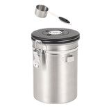 Maxbell Coffee Canister Airtight with Measuring Spoon Coffee Lovers Gifts Sealed Jug silver 1.8L