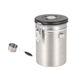 Maxbell Coffee Canister Airtight with Measuring Spoon Coffee Lovers Gifts Sealed Jug silver 1.8L