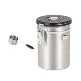 Maxbell Coffee Canister Airtight with Measuring Spoon Coffee Lovers Gifts Sealed Jug silver 1.8L