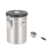 Maxbell Coffee Canister Airtight with Measuring Spoon Coffee Lovers Gifts Sealed Jug silver 1.8L