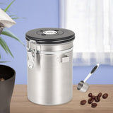 Maxbell Coffee Canister Airtight with Measuring Spoon Coffee Lovers Gifts Sealed Jug silver 1.8L