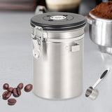 Maxbell Coffee Canister Airtight with Measuring Spoon Coffee Lovers Gifts Sealed Jug silver 1.8L