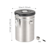 Maxbell Coffee Canister Airtight with Measuring Spoon Coffee Lovers Gifts Sealed Jug silver 1.8L