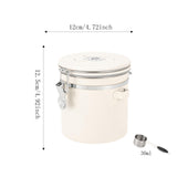 Maxbell Coffee Canister Airtight with Measuring Spoon Coffee Lovers Gifts Sealed Jug white 1.2L