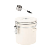 Maxbell Coffee Canister Airtight with Measuring Spoon Coffee Lovers Gifts Sealed Jug white 1.2L