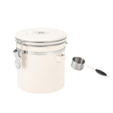 Maxbell Coffee Canister Airtight with Measuring Spoon Coffee Lovers Gifts Sealed Jug white 1.2L
