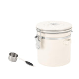 Maxbell Coffee Canister Airtight with Measuring Spoon Coffee Lovers Gifts Sealed Jug white 1.2L