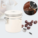Maxbell Coffee Canister Airtight with Measuring Spoon Coffee Lovers Gifts Sealed Jug white 1.2L