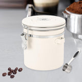 Maxbell Coffee Canister Airtight with Measuring Spoon Coffee Lovers Gifts Sealed Jug white 1.2L