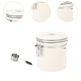 Maxbell Coffee Canister Airtight with Measuring Spoon Coffee Lovers Gifts Sealed Jug white 1.2L