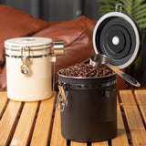 Maxbell Coffee Canister Airtight with Measuring Spoon Coffee Lovers Gifts Sealed Jug white 1.5L