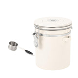 Maxbell Coffee Canister Airtight with Measuring Spoon Coffee Lovers Gifts Sealed Jug white 1.5L