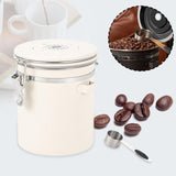Maxbell Coffee Canister Airtight with Measuring Spoon Coffee Lovers Gifts Sealed Jug white 1.5L