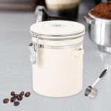 Maxbell Coffee Canister Airtight with Measuring Spoon Coffee Lovers Gifts Sealed Jug white 1.5L