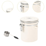 Maxbell Coffee Canister Airtight with Measuring Spoon Coffee Lovers Gifts Sealed Jug white 1.5L