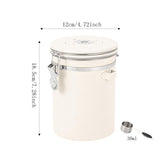 Maxbell Coffee Canister Airtight with Measuring Spoon Coffee Lovers Gifts Sealed Jug white 1.8L