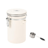 Maxbell Coffee Canister Airtight with Measuring Spoon Coffee Lovers Gifts Sealed Jug white 1.8L