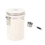 Maxbell Coffee Canister Airtight with Measuring Spoon Coffee Lovers Gifts Sealed Jug white 1.8L