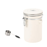 Maxbell Coffee Canister Airtight with Measuring Spoon Coffee Lovers Gifts Sealed Jug white 1.8L