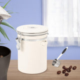 Maxbell Coffee Canister Airtight with Measuring Spoon Coffee Lovers Gifts Sealed Jug white 1.8L
