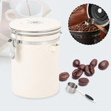 Maxbell Coffee Canister Airtight with Measuring Spoon Coffee Lovers Gifts Sealed Jug white 1.8L