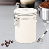 Maxbell Coffee Canister Airtight with Measuring Spoon Coffee Lovers Gifts Sealed Jug white 1.8L
