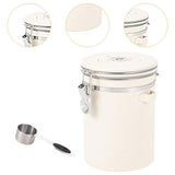 Maxbell Coffee Canister Airtight with Measuring Spoon Coffee Lovers Gifts Sealed Jug white 1.8L