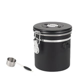Maxbell Coffee Canister Airtight with Measuring Spoon Coffee Lovers Gifts Sealed Jug black 1.2L