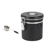Maxbell Coffee Canister Airtight with Measuring Spoon Coffee Lovers Gifts Sealed Jug black 1.2L