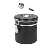 Maxbell Coffee Canister Airtight with Measuring Spoon Coffee Lovers Gifts Sealed Jug black 1.2L