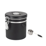 Maxbell Coffee Canister Airtight with Measuring Spoon Coffee Lovers Gifts Sealed Jug black 1.2L