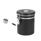Maxbell Coffee Canister Airtight with Measuring Spoon Coffee Lovers Gifts Sealed Jug black 1.5L